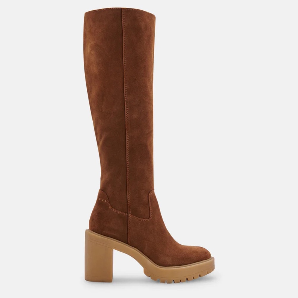 Dolce Vita Corry H2O DK Brown Suede Tall Boots size 8 NWT